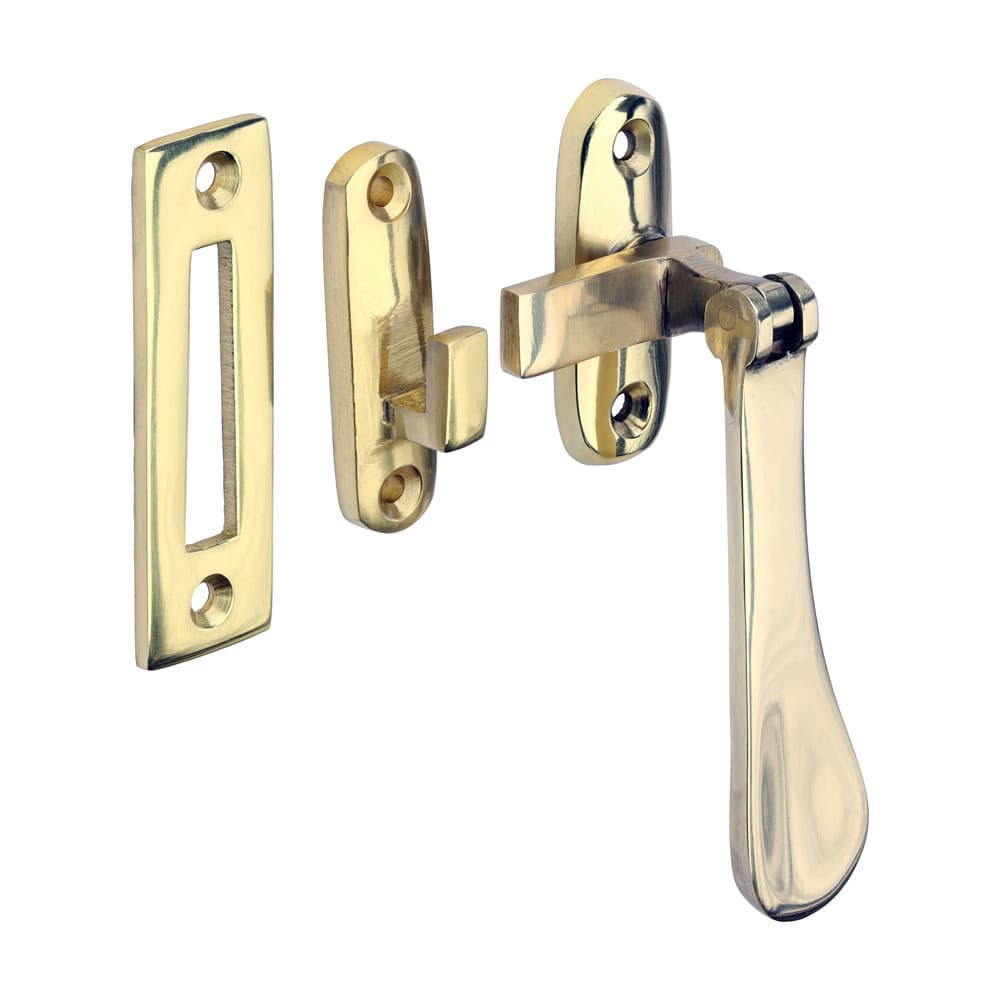 Timco Hook & Mortice Plate Casement Fastener - Polished Brass TIMpac 1 949411P
