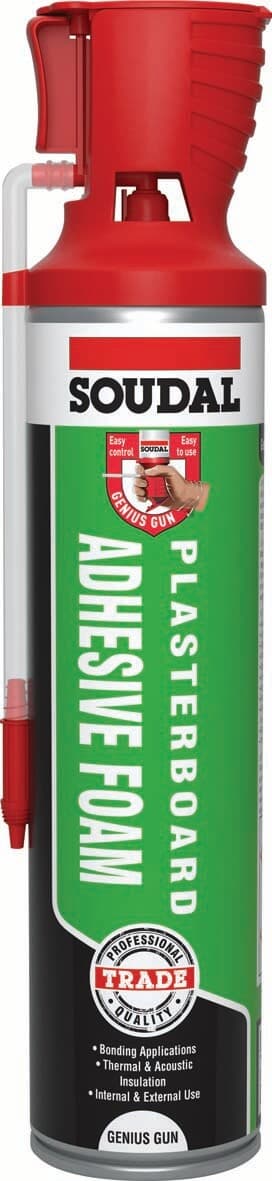 Soudal Plasterboard Adhesive - Genius Gun® Orange 600Ml 137078