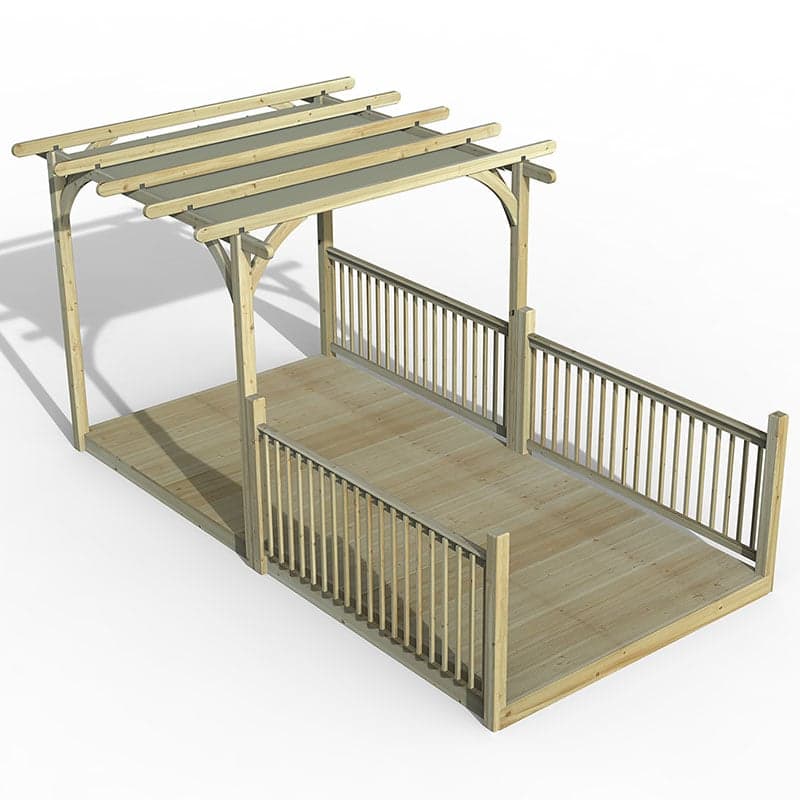 8' x 16' Forest Pergola Deck Kit with Retractable Canopy No. 8 (2.4m x 4.8m)