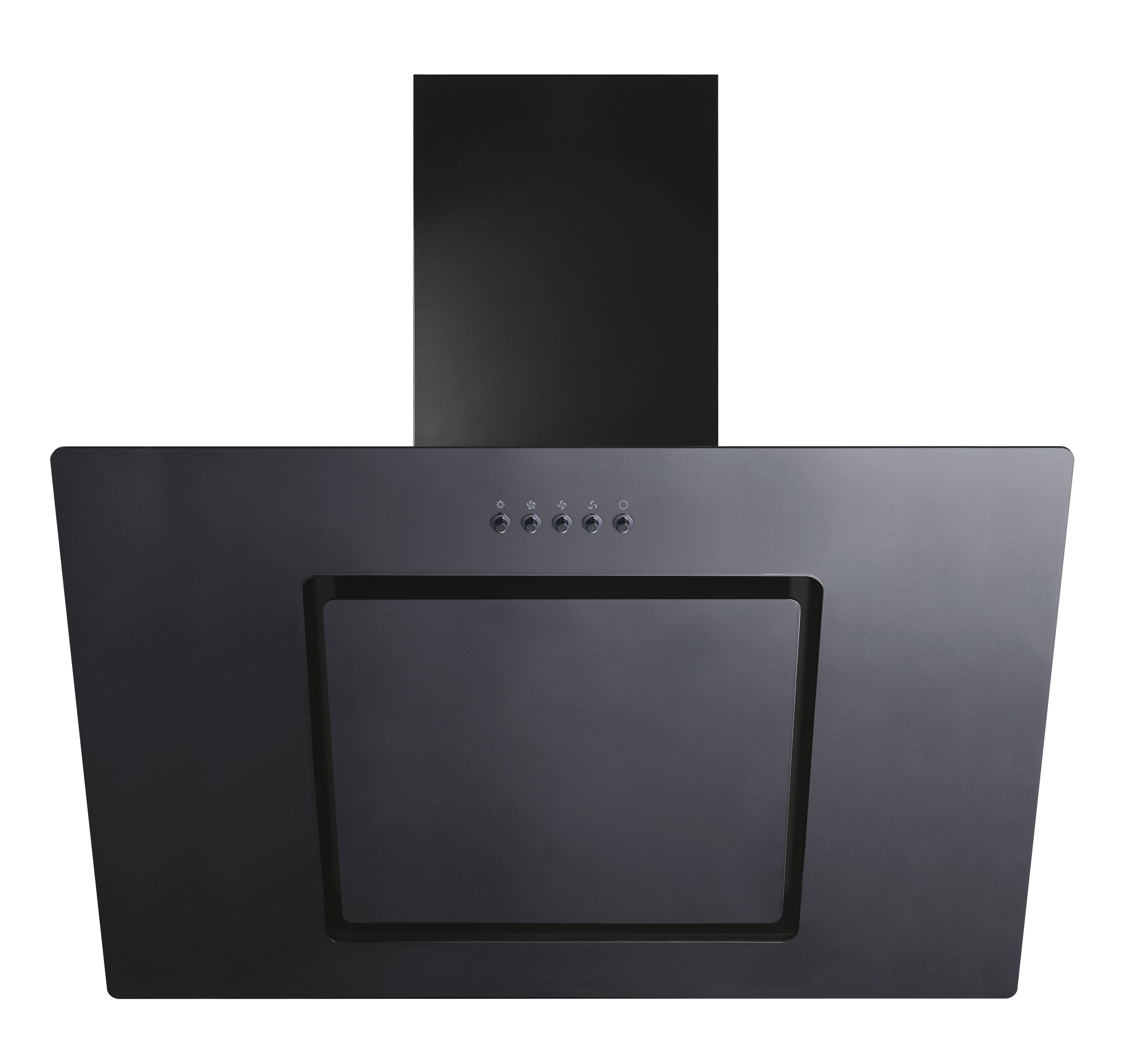 Candy Black 36901698 Unbranded Glass LED Sloped Chimney Hood, 90cm