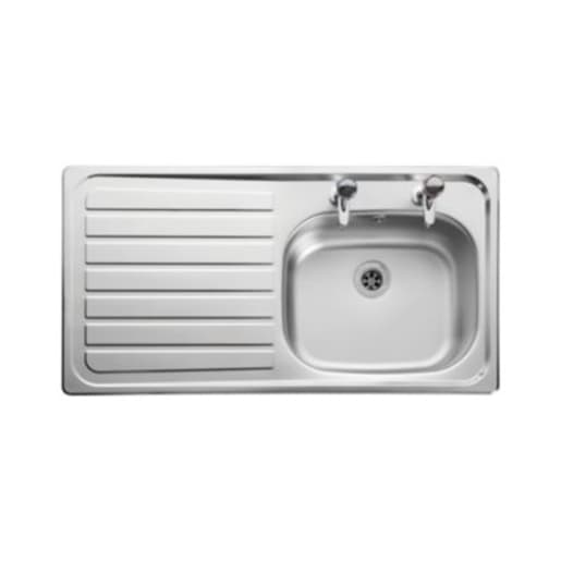 Leisure Lexin 2 Tap Inset Stainless Steel Left Hand Drainer Kitchen Sink LE95L
