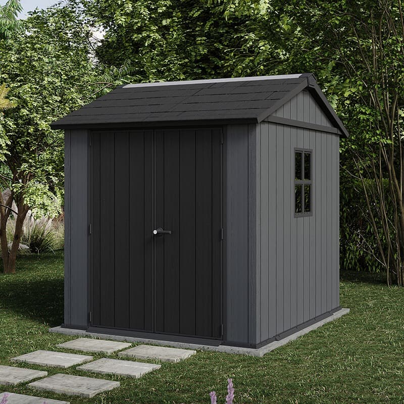 7' x 7'5 Keter Newton Plus Grey Plastic Garden Shed (2.24m x 2.30m)