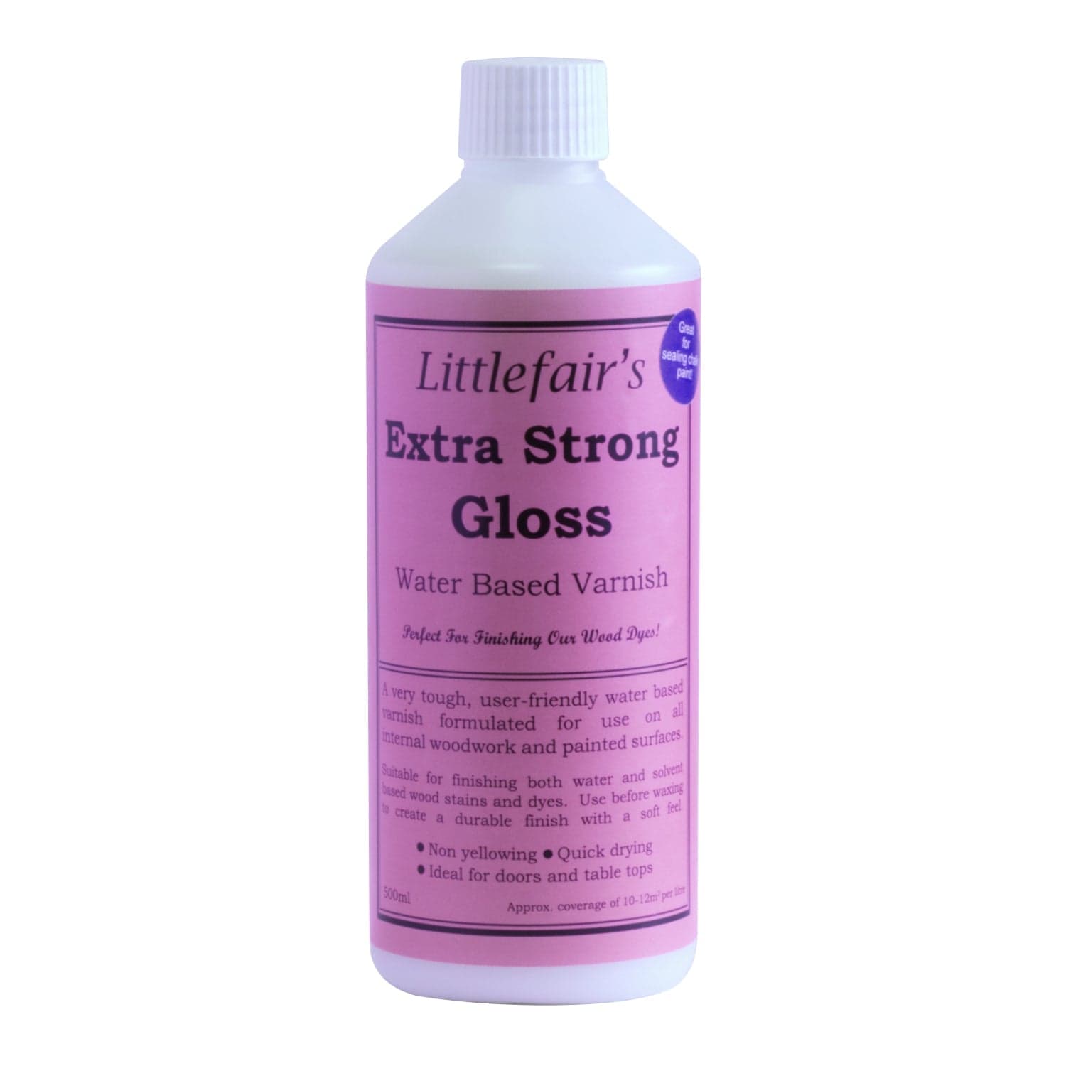 Littlefairs Water-Based Extra Strong Varnish - Matt/Satin/Gloss - Indoor Use (Doors/Floors/Tables/Furniture)