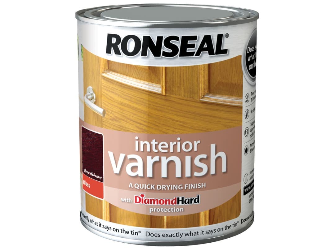 Ronseal Interior Varnish Quick Dry Gloss Deep Mahogany 750ml 36852