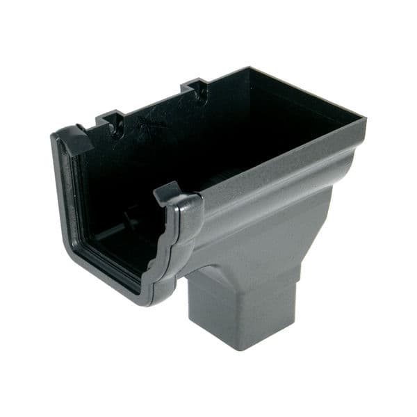 FloPlast Cast Iron Effect Ogee Gutter Stopend Outlet Right Hand - 110mm x 80mm
