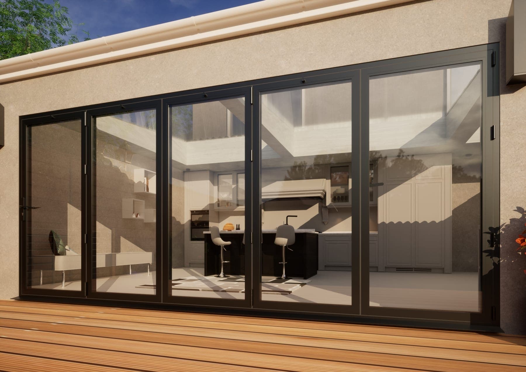 Aluminium Bifold Door - 4800mm Anthracite Grey - 5 Right