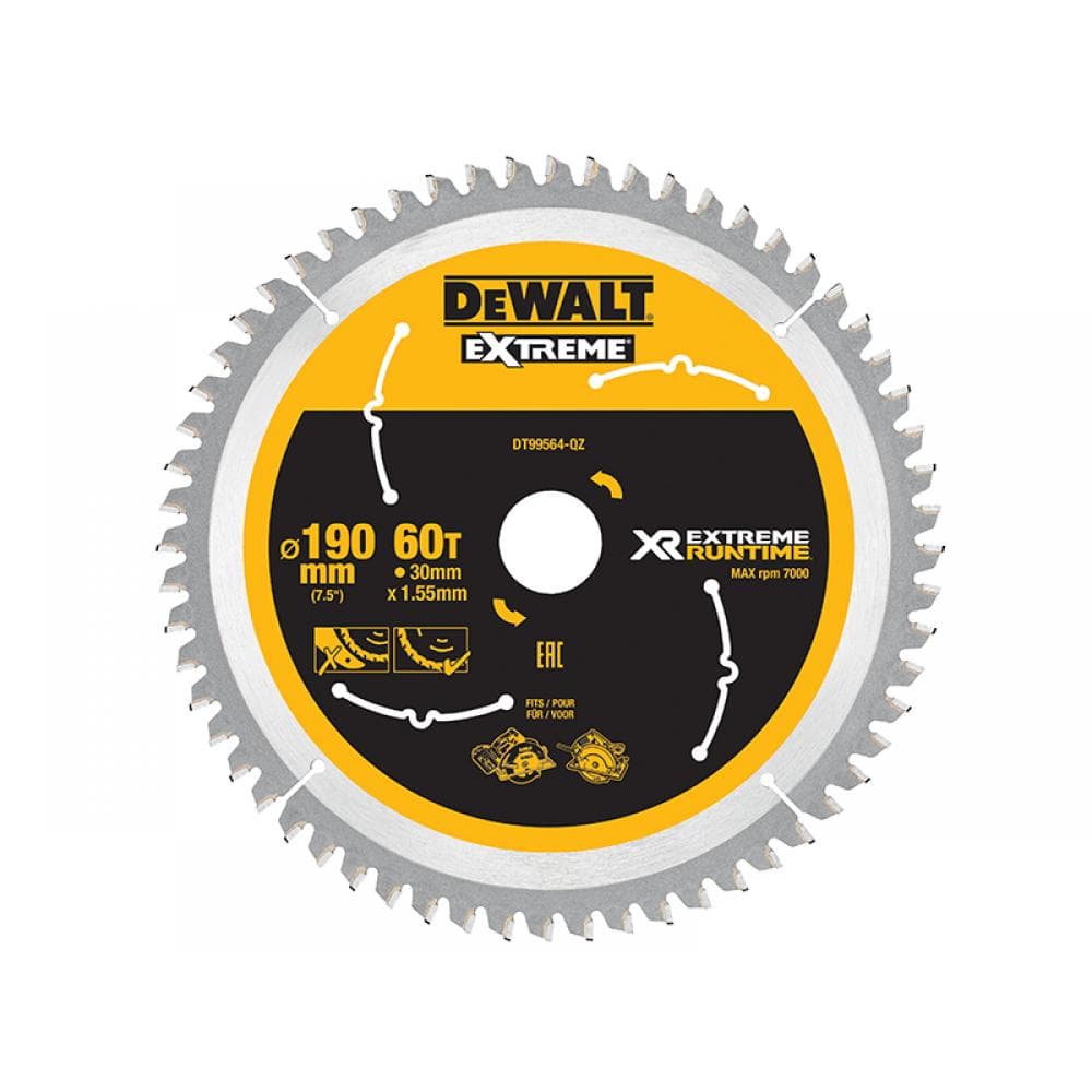 Dewalt DT99564-QZ Xr Flexvolt Circular Saw Blade 190 X 30Mm X 60T