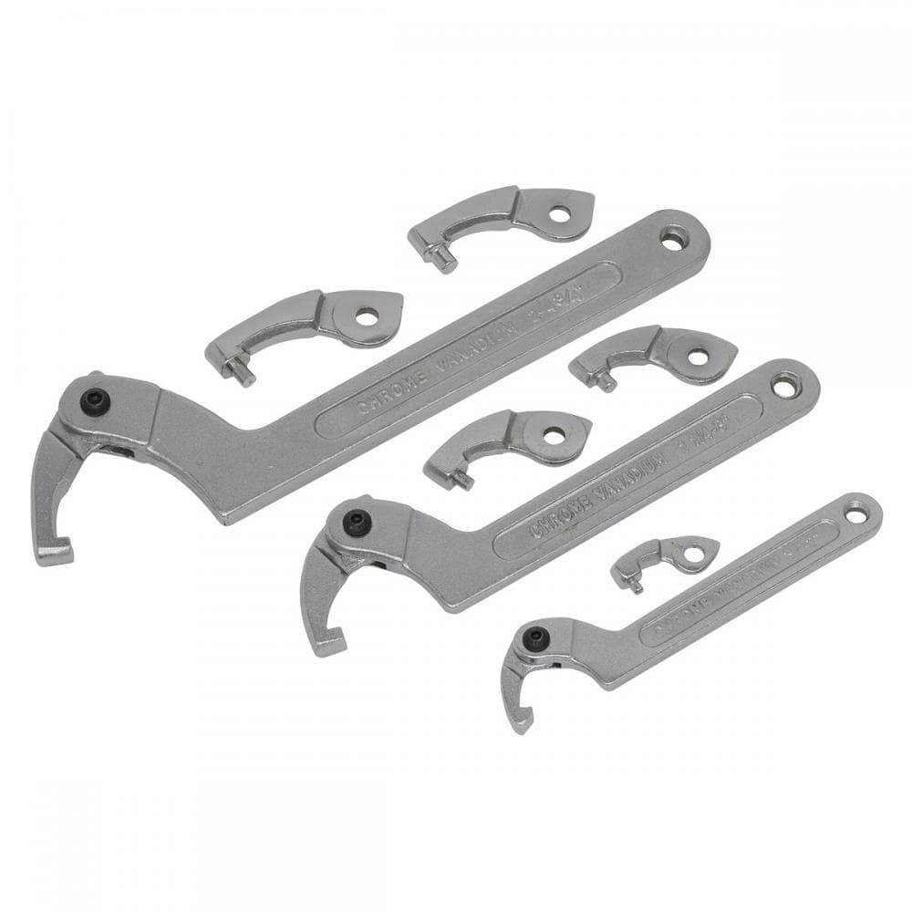Sealey SMC2 Adjustable C-Spanner - Hook & Pin Wrench Set 11Pc