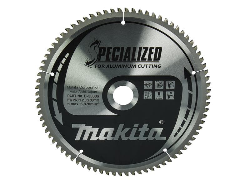Makita B-33386 B-33386 Specialized Aluminium Saw Blade 260 X 30Mm X 80T
