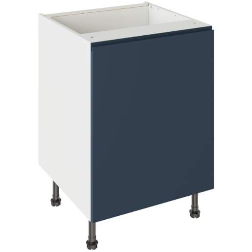 Flatpack 600 Sink/Hob Cabinet J-Pull Shaker Ultra Matt Indigo Blue