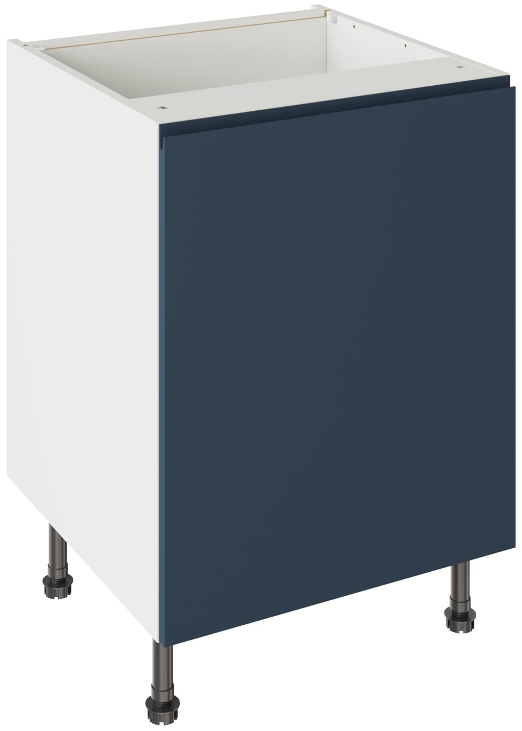 Flatpack 600 Sink/Hob Cabinet J-Pull Shaker Ultra Matt Indigo Blue