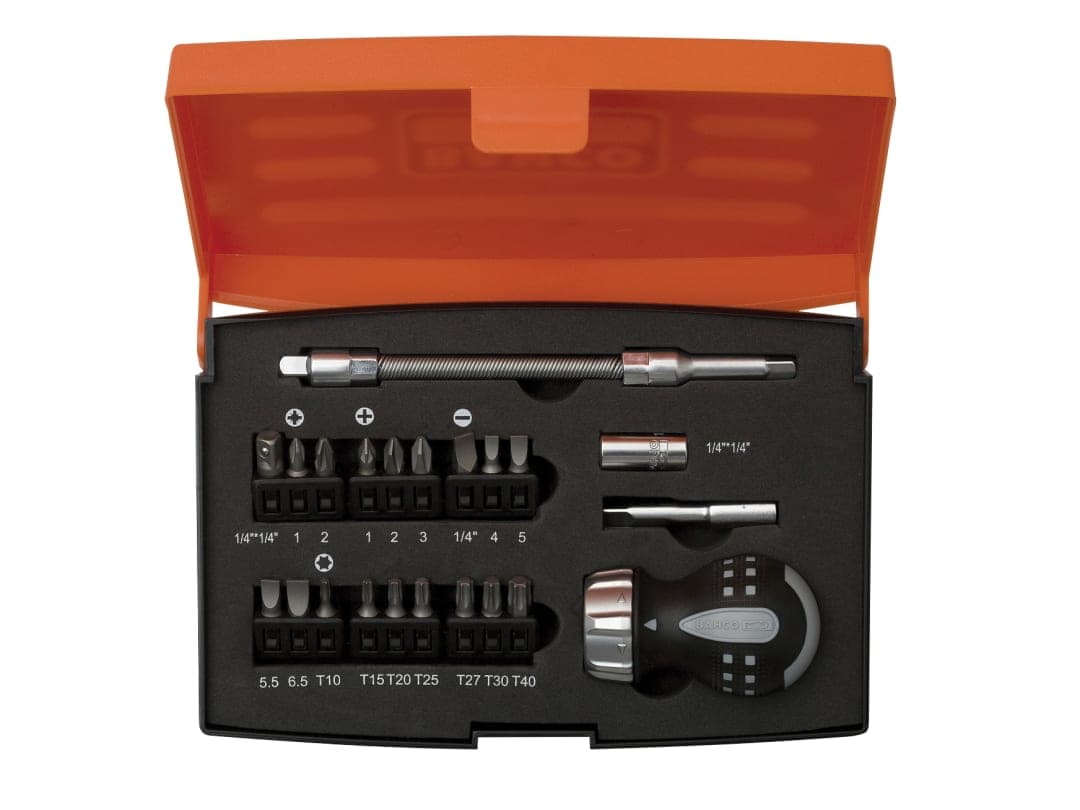 Bahco 808050S-22 Stubby Ratchet Screwdriver Set, 22 Piece 808050S-22