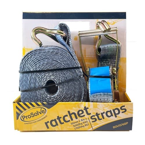 ProSolve Ratchet Strap - 1000kg - 50mm x 8mtr Grey