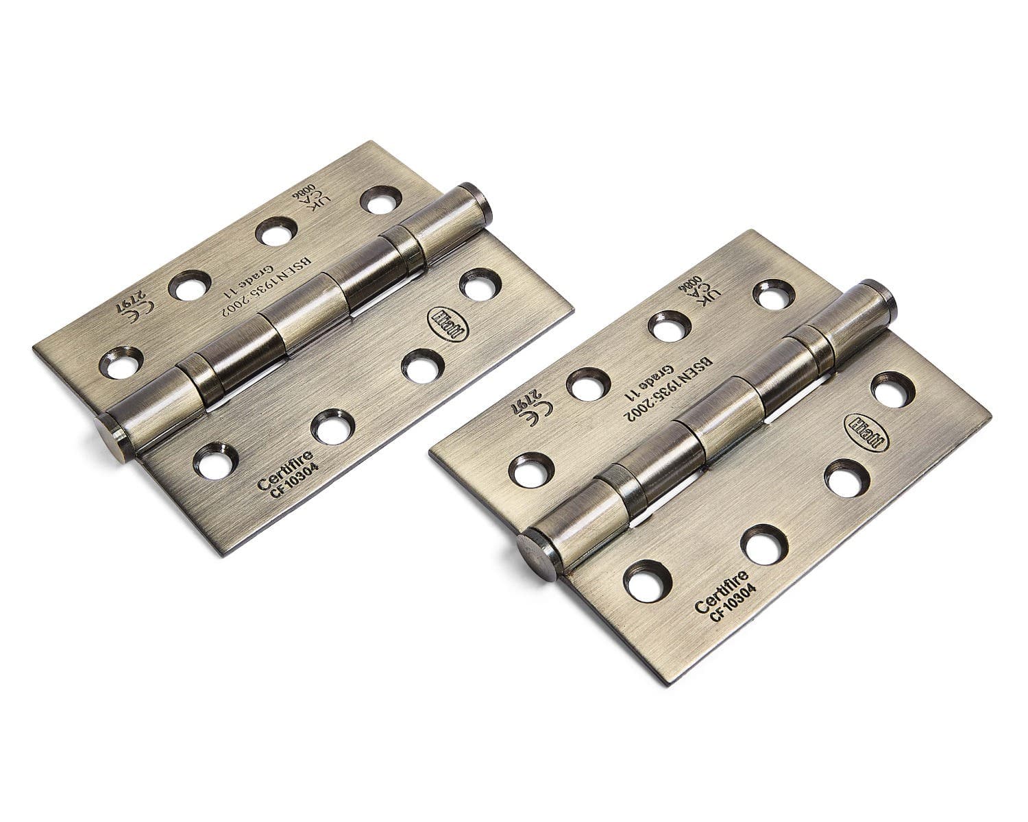 Steel Ball Bearing Hinge - UKCA/CE Certified - Fire Tested - 4″ - Antique Brass - Hardware Solutions