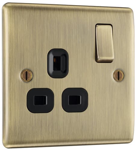 Evolve Matt Black (Black) Double Switched 13A Power Socket PCDMB22B-01