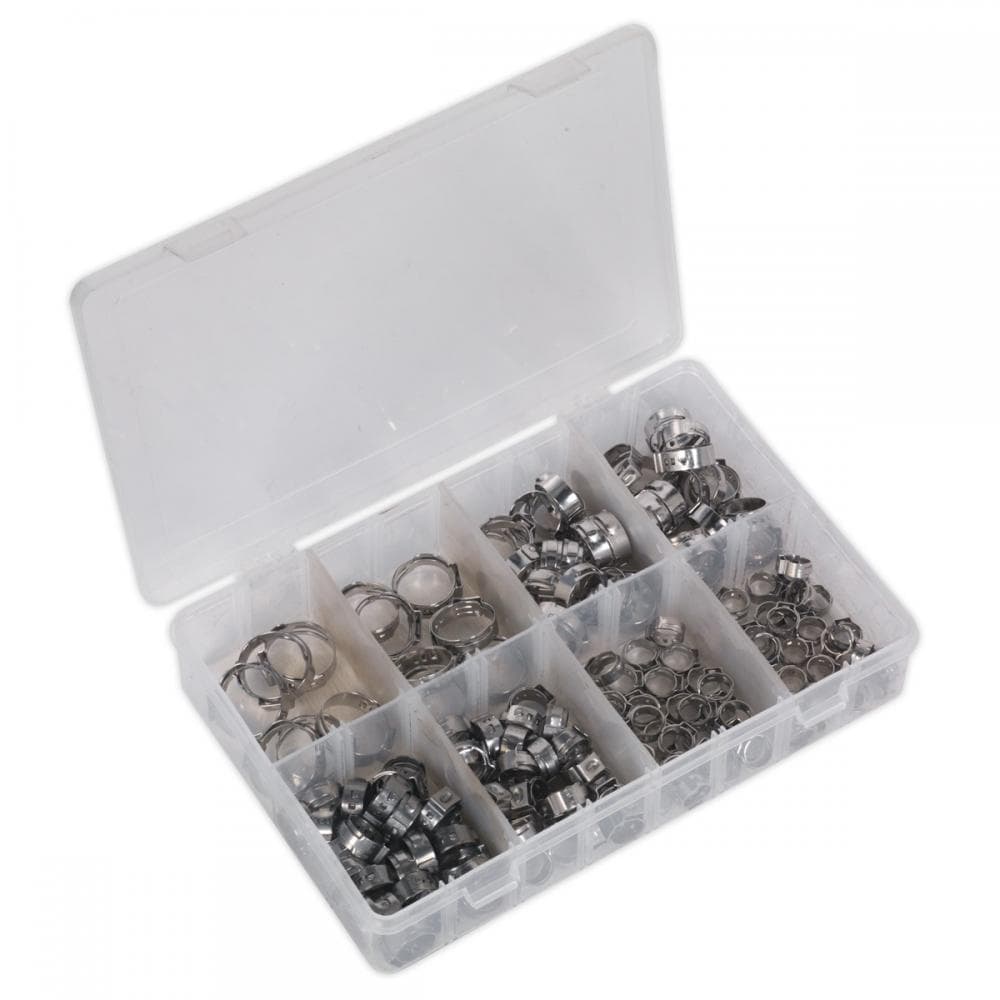 Sealey AB043SE O-Clip Single Ear Assortment 160Pc Stainless Steel