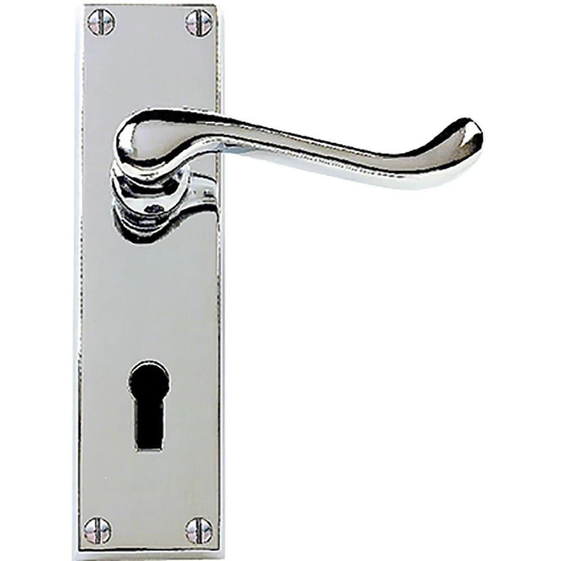 Vic Scroll Lock Door Handles Polished Chrome Plated Premier