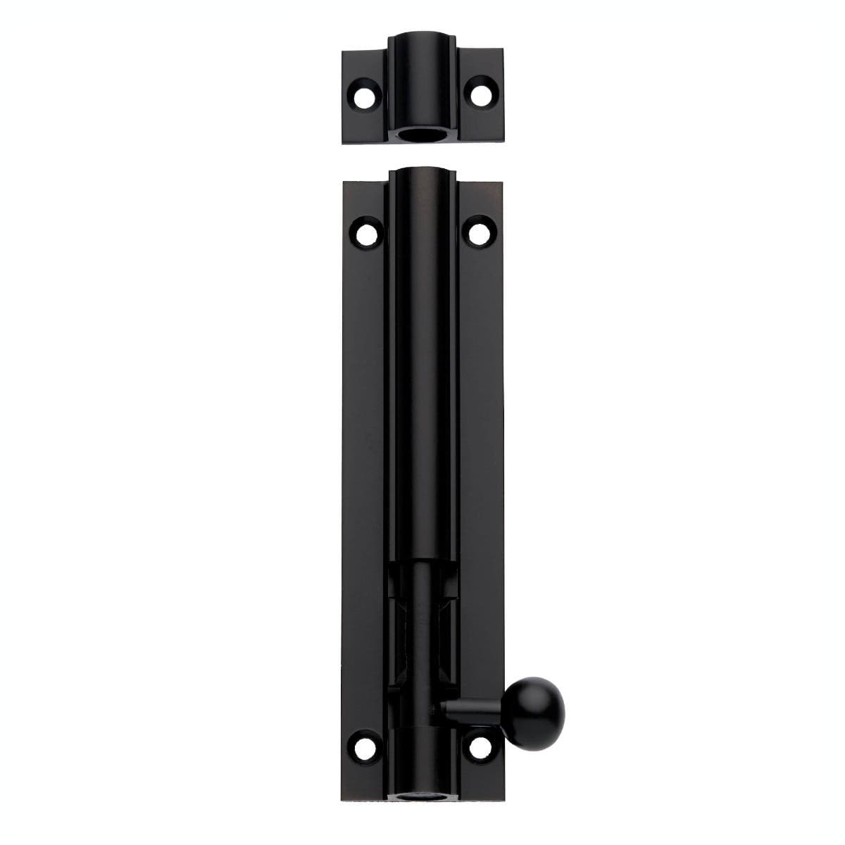 Straight Door Bolt - 100mm - Black - Hardware Solutions