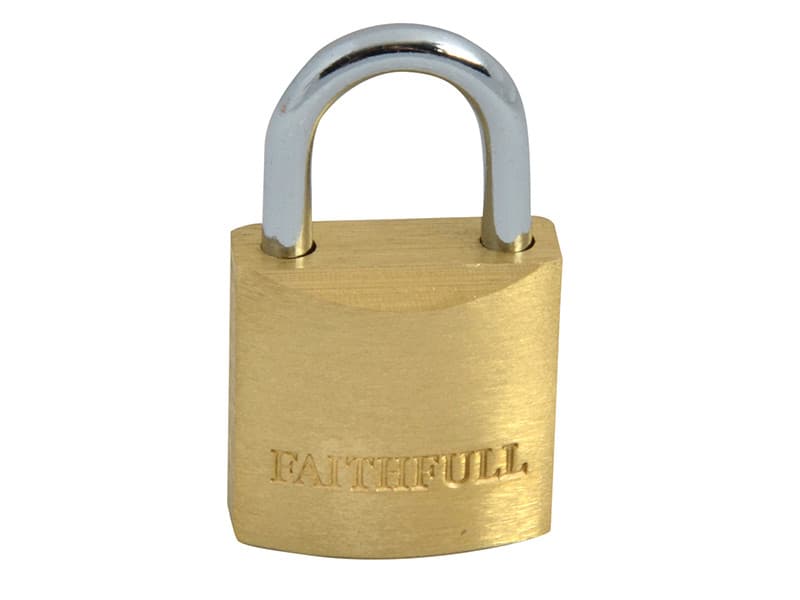 Faithfull BC7520 Brass Padlock 20Mm 3 Keys