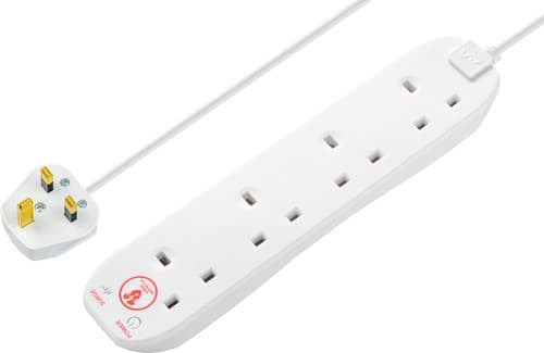 4 Skt 2M 13A Srg Ext Lead White SRG4210N-MP