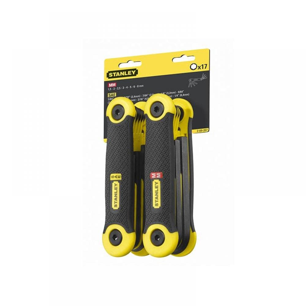 Stanley® 2-69-267 Metric & Imperial Folding Hexagon Key Set 17 Piece