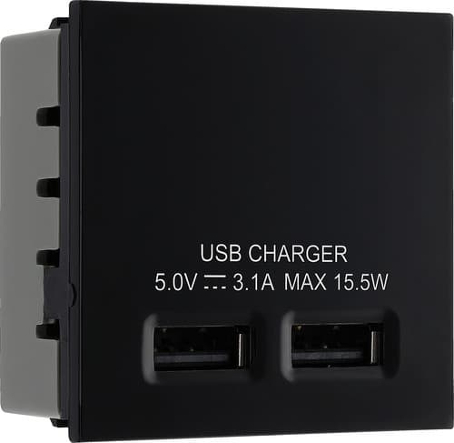 Em Blk 3.1A Usb Ch EMUSB3B-01