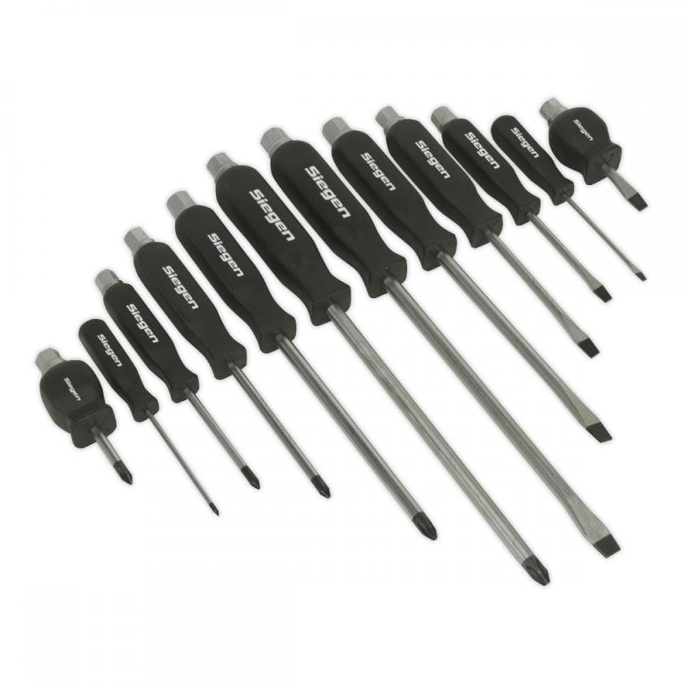 Sealey S0641 Screwdriver Set 12Pc Hammer-Thru