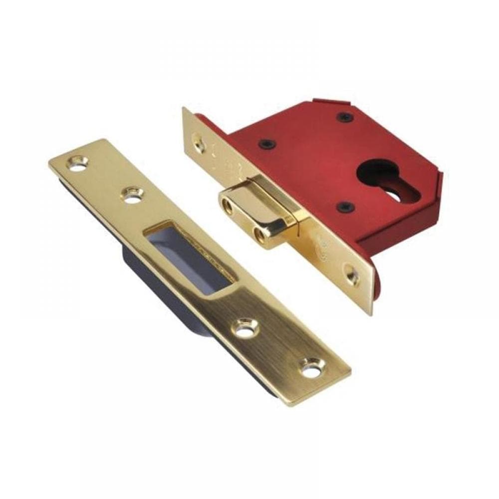 Union JL21EUS-PB-3.0 Strongbolt 21Eu Eus-Pb-3.0 Euro Deadlock Plated Brass 81Mm 3In