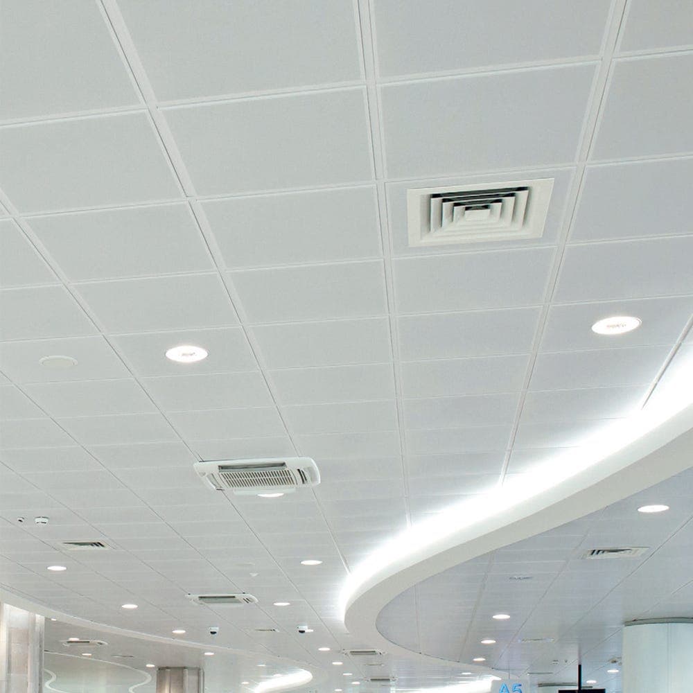 Knauf Armstrong Metal Ceiling Tiles Plain Lay-In Microlook Edge 600mm x 600mm - Pack of 16 | 5.76m2