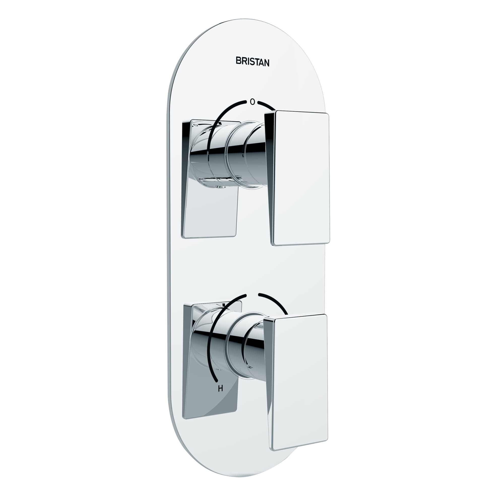Bristan SAI SHCDIV C Sail Recessed Thermostatic Dual Control Shower Valve with Integral Two Outlet Diverter Chrome
