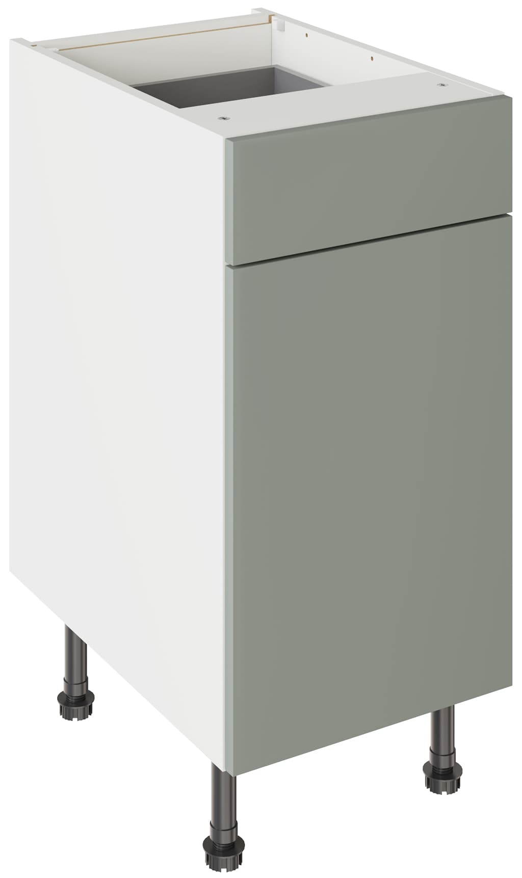 Flatpack 400 Drawerline Base Cabinet Slab Supermatt Agave Green