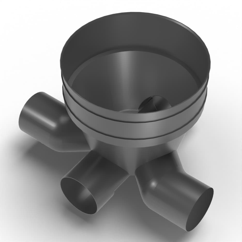Inspection Chamber Base - 600mm Diameter with 225mm Channel & 225mm Inlets