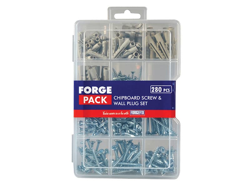 Forgefix FPSPSET Screw & Wall Plug Kit Forgepack 280 Piece