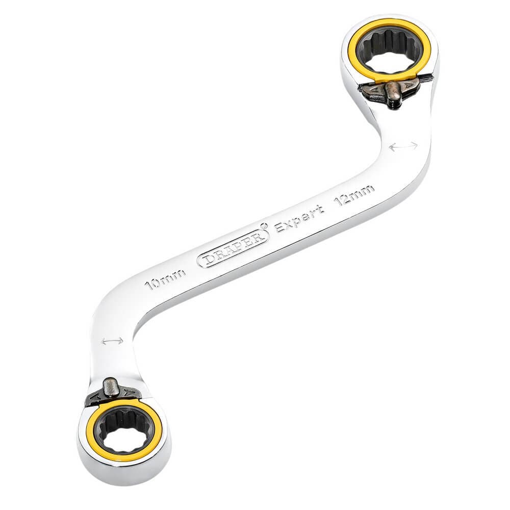 Draper Expert Hi-Torq® Double Ring Ratchet S-Shape Spanner 10 X 12Mm Pk 1 03942