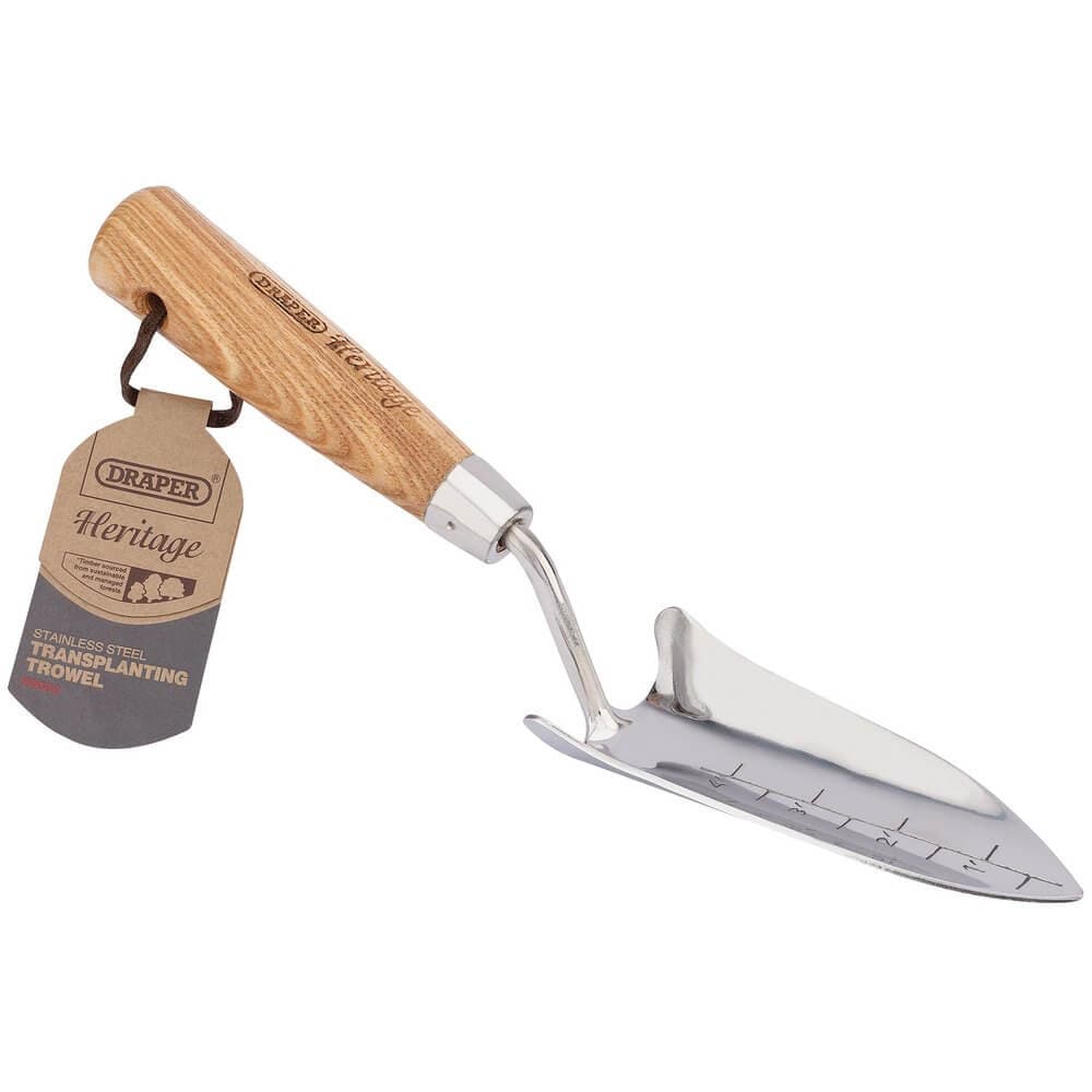Draper 99022 Heritage Stainless Steel Transplanting Trowel With Ash Handle each