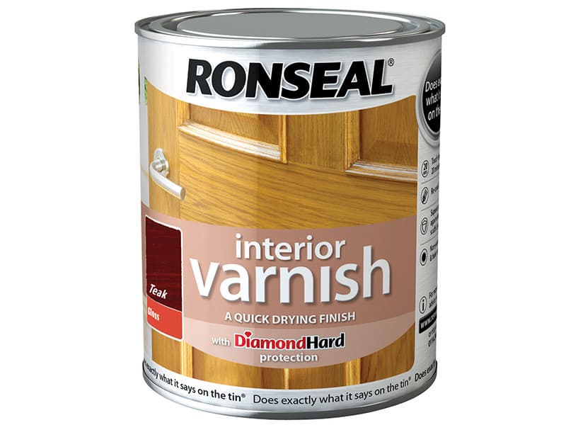 Ronseal 36845 Interior Varnish Quick Dry Gloss Teak 250Ml