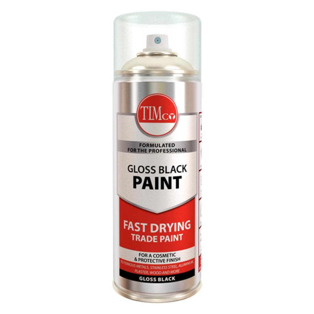 Timco 237190 Gloss Black Finishing Paint 380Ml Can 1