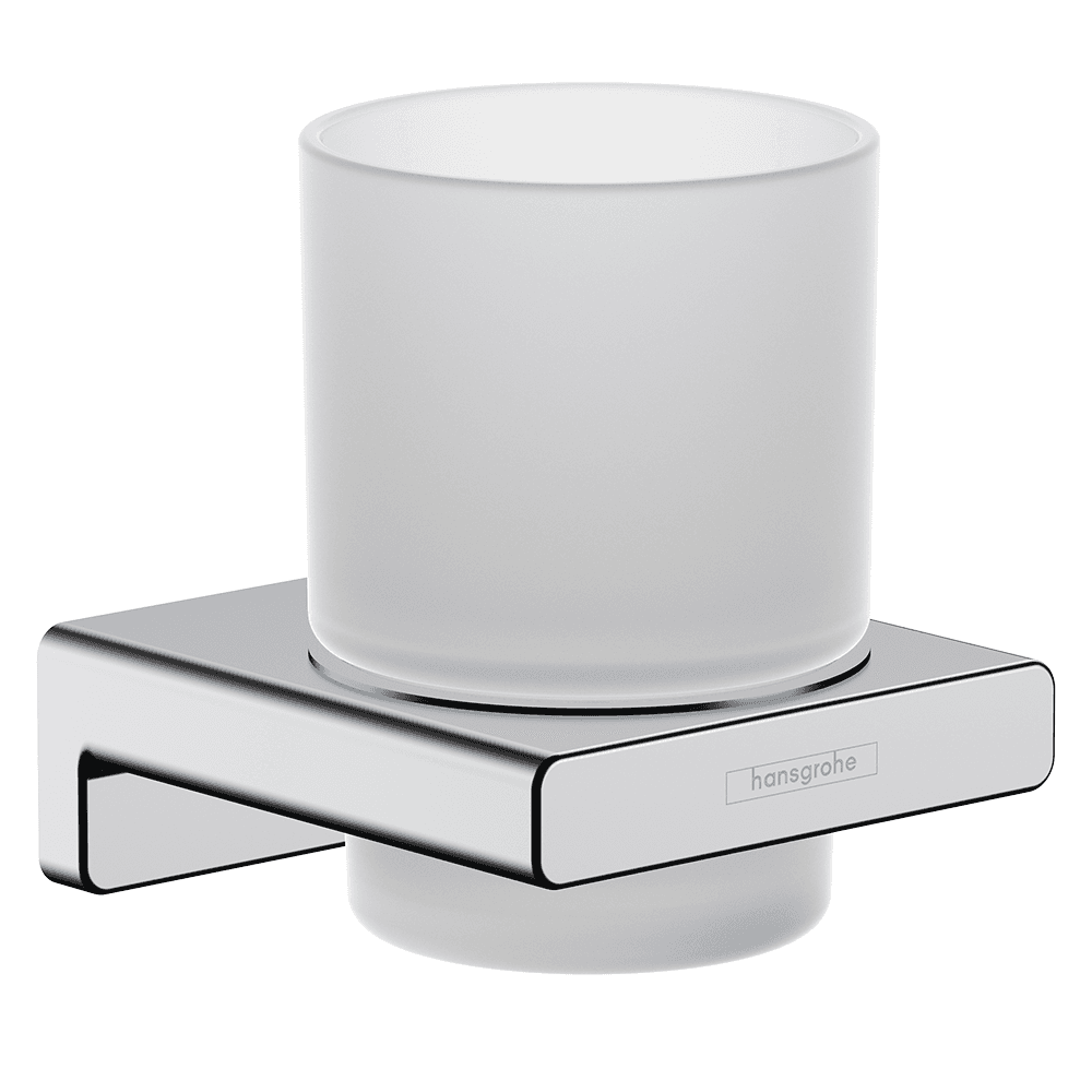 Hansgrohe AddStoris Toothbrush tumbler - Chrome / Matt Glass - 41749000