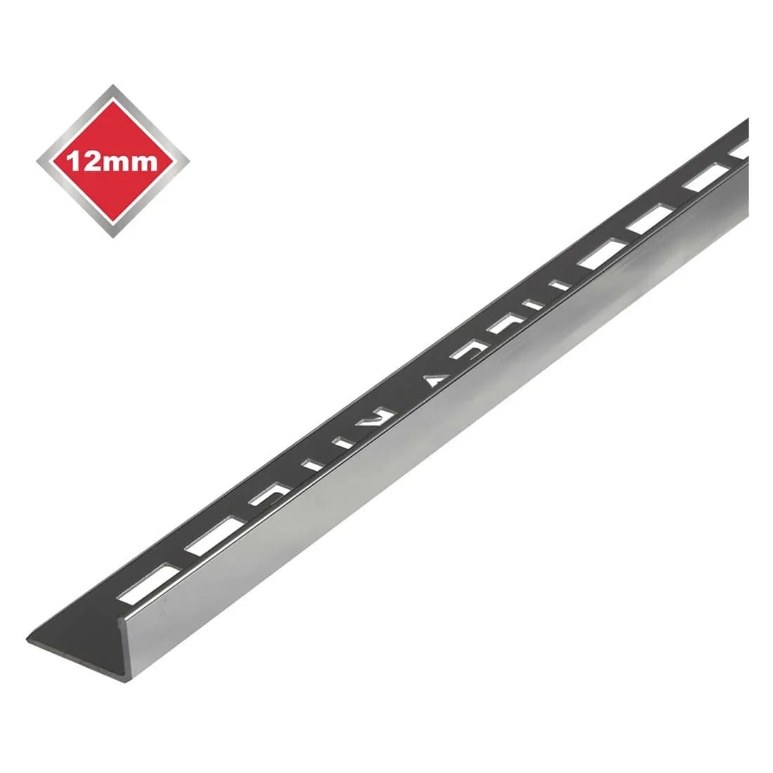 Tile Trim 12Mm L Shaped Silver Aluminium 2.4M
