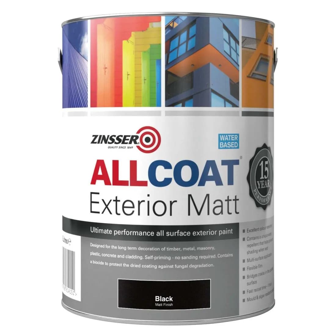 Zinsser Allcoat Exterior Matt Black 1L