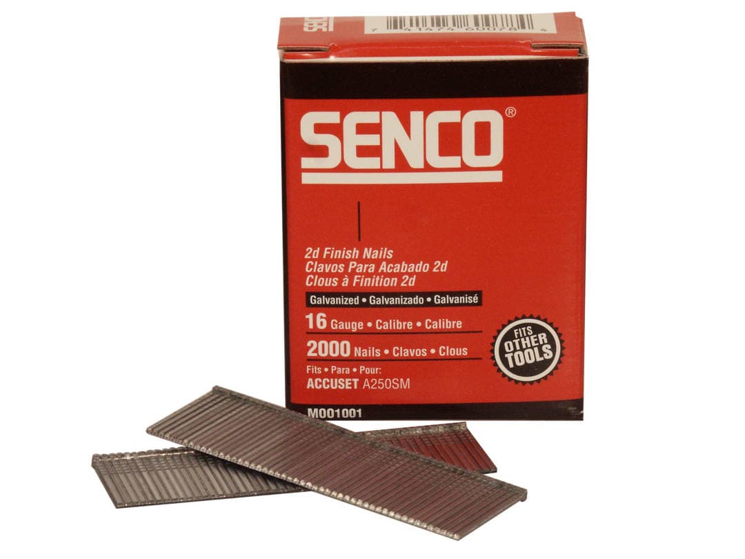 Senco Straight Brad Nails Galvanised 16G x 63mm (Pack 2000) RX25EAA