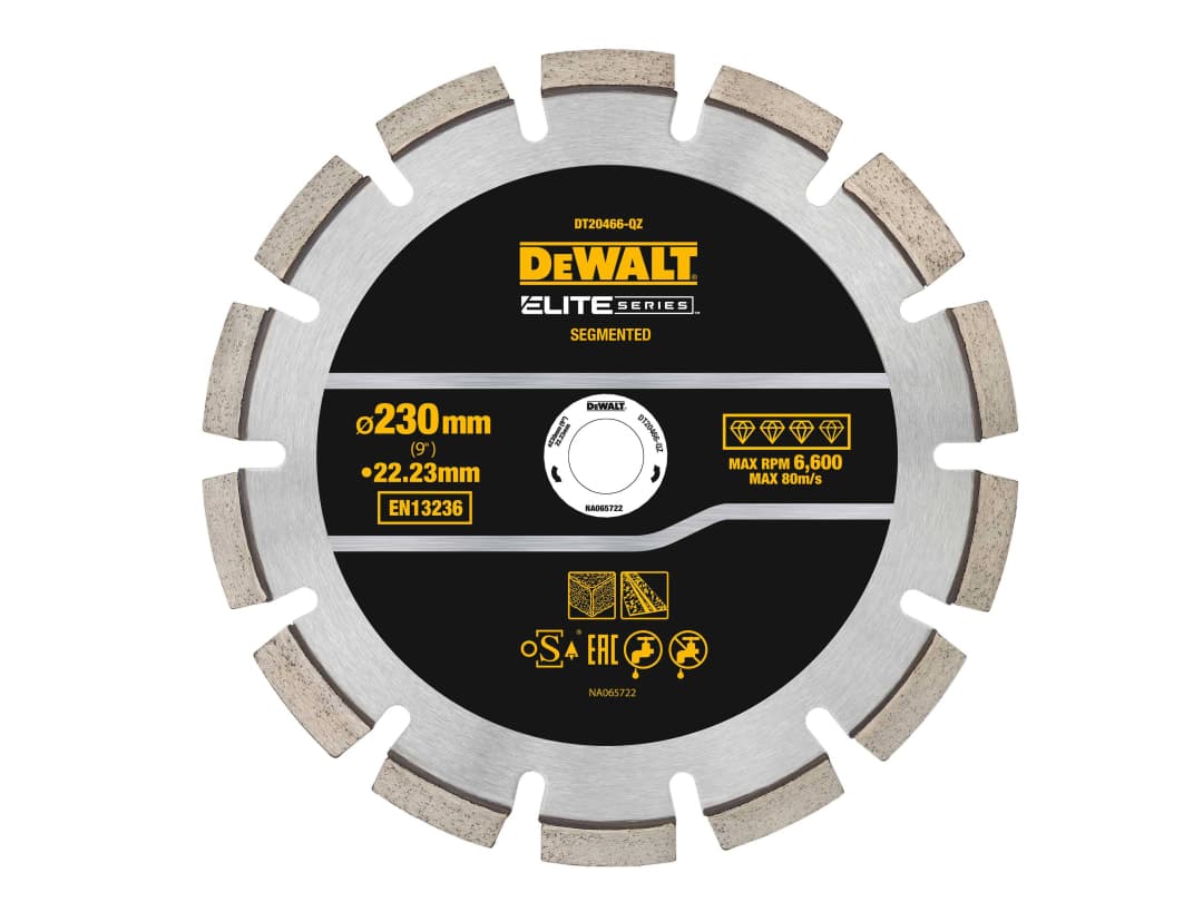 DEWALT Power Tools ELITE SERIES™ Asphalt Diamond Segmented Wheel 230 x 22.23mm DT20466-QZ