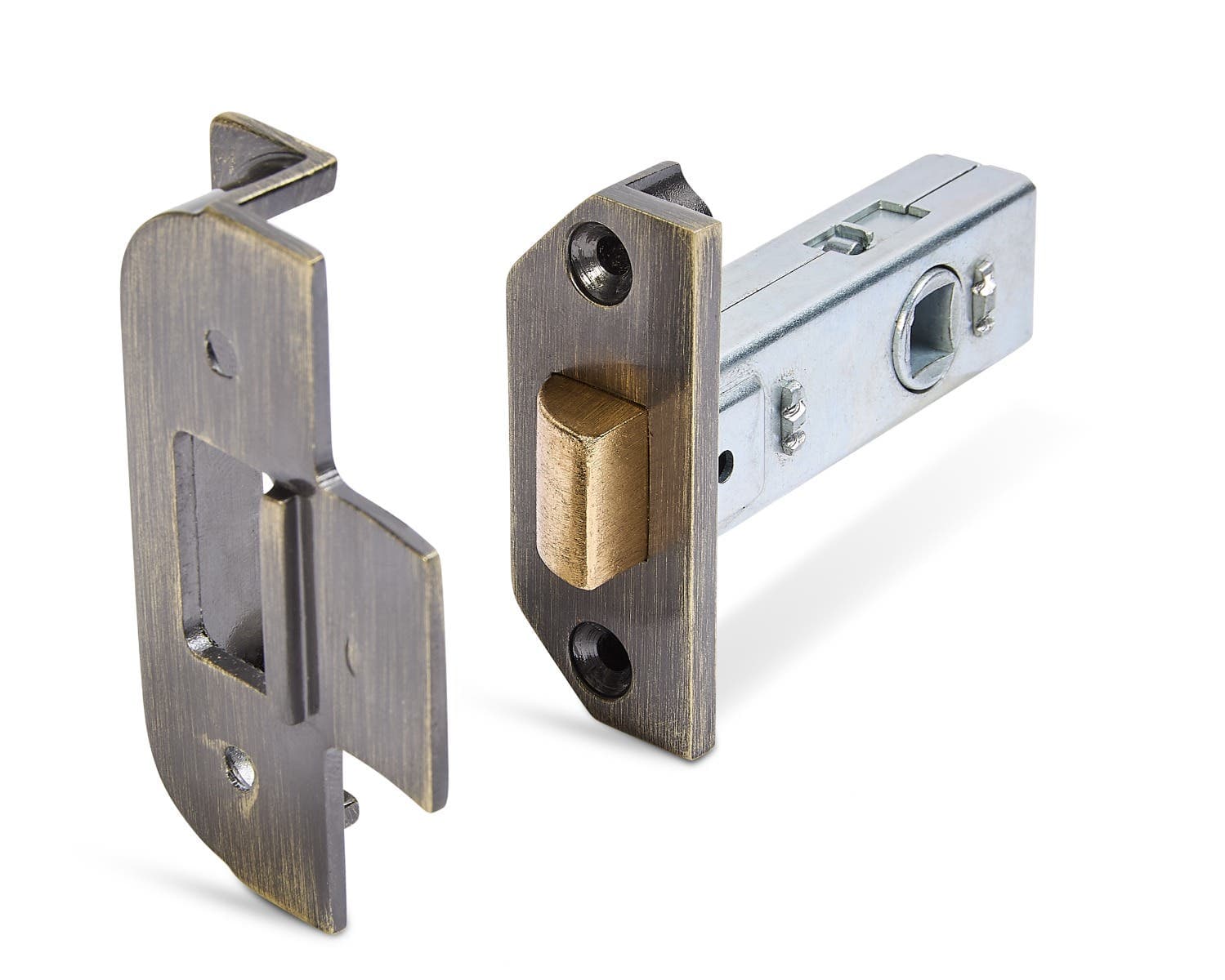 Rebated Tubular Latch - UKCA/CE Certified - 64mm - Antique Brass - Security Solutions