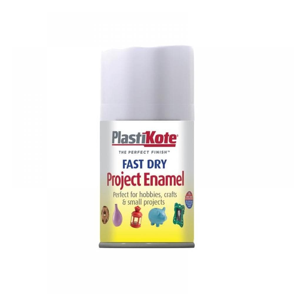 Plastikote 001021 Fast Dry Enamel Aerosol Matt White 100Ml
