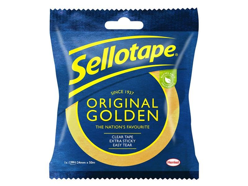 Sellotape 2928287 Original Golden Sticky Tape - 1 Roll 24Mm X 50M