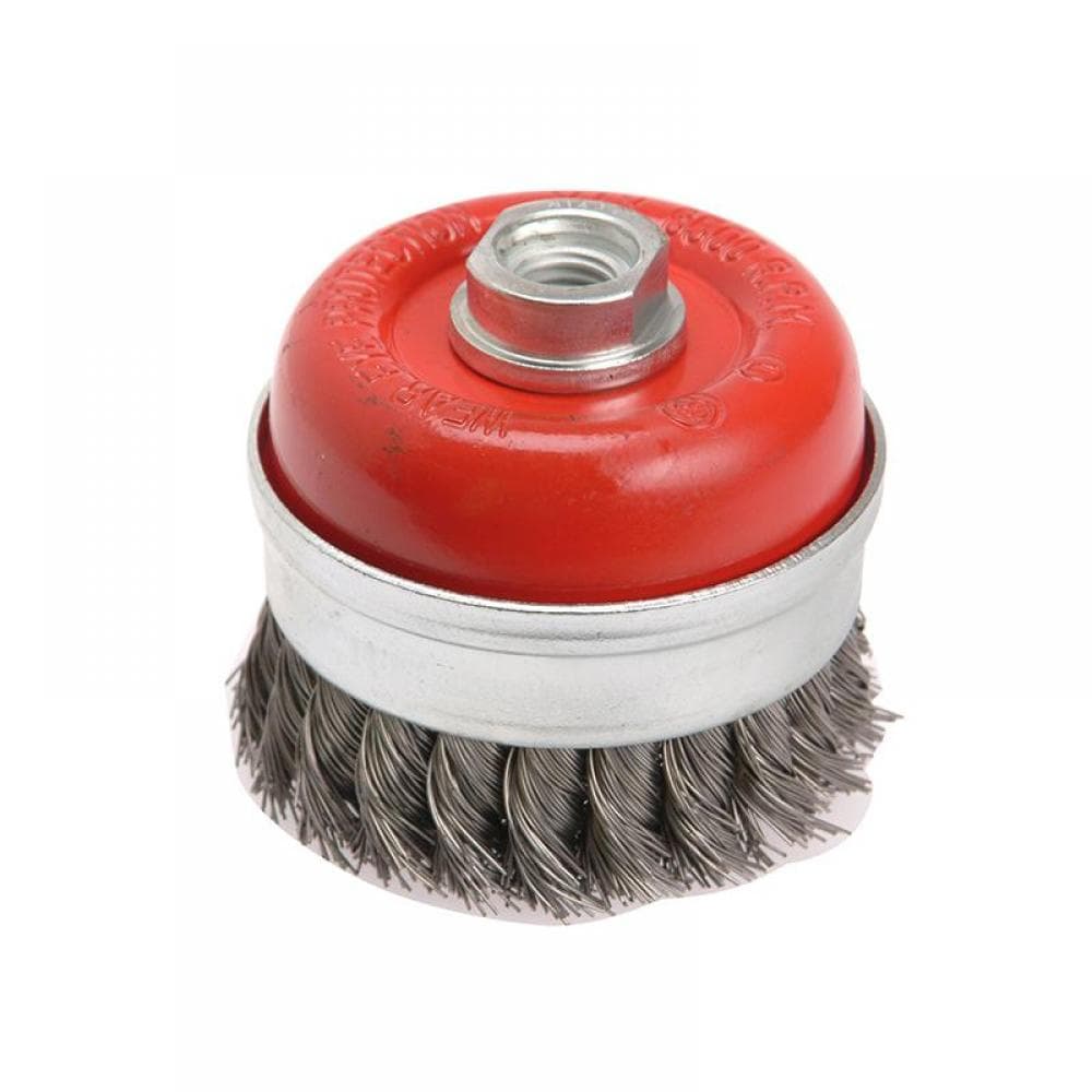 Faithfull 21075101505 Wire Cup Brush Twist Knot 65Mm M10X1.25 0.50Mm Steel Wire