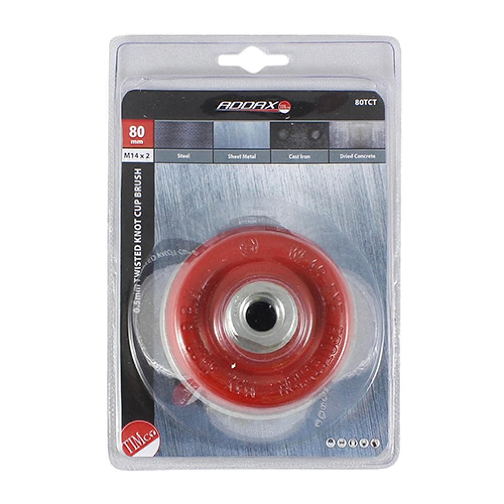 Timco 80TCT Angle Grinder Cup Brush - Twisted Knot Steel Wire 80Mm Blister Pack 1