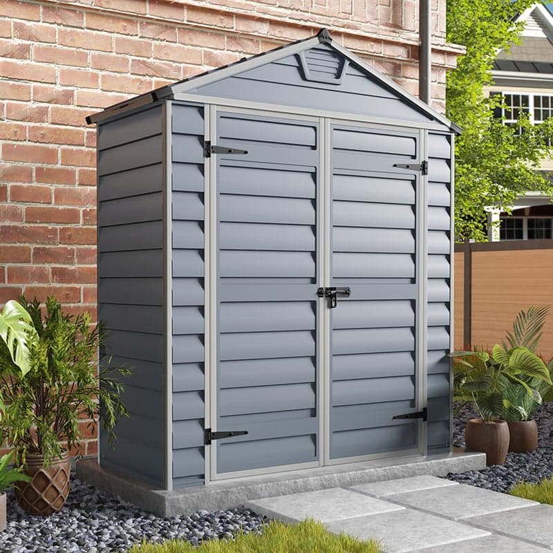 6' x 3' Palram Canopia Grey Skylight Apex Plastic Shed (1.85m x 0.9m)
