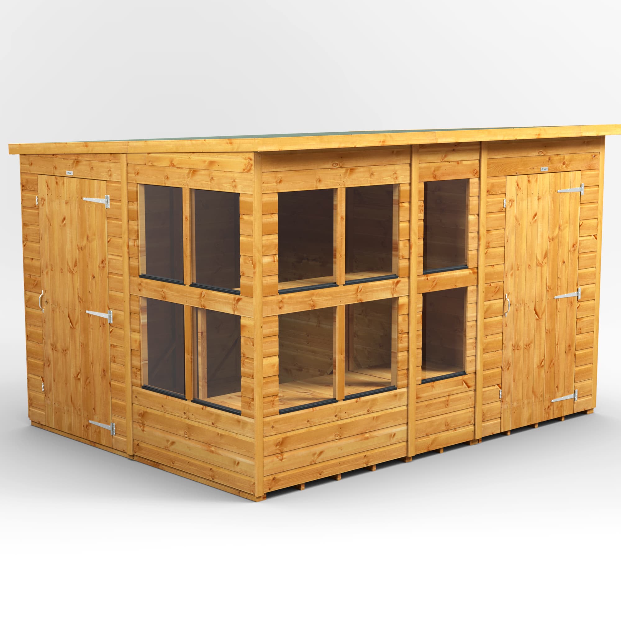Powersheds 10 x 8 Power Pent Potting Shed With 4ft Side Store