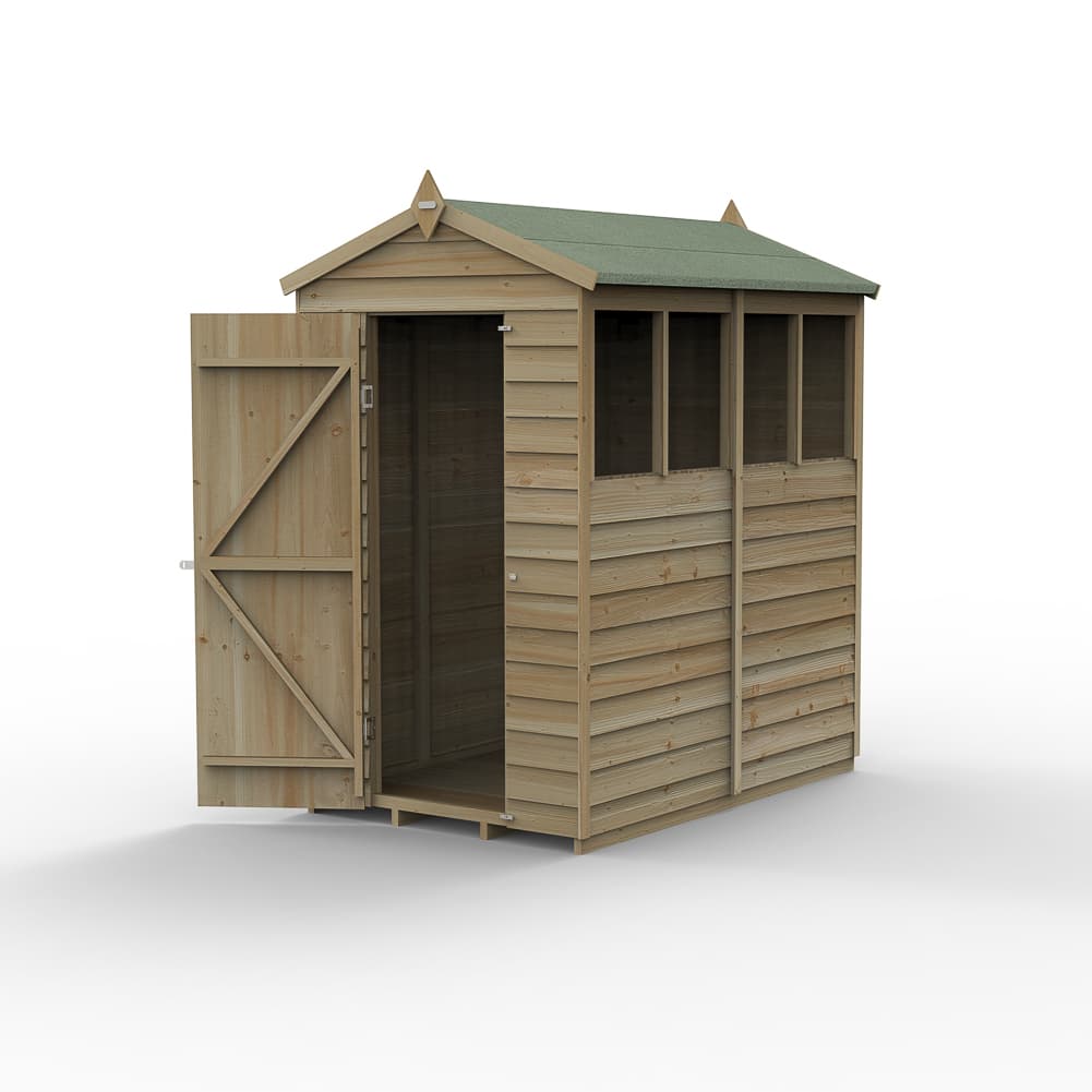 4LIFE Apex Shed 4 x 6 - Single Door - 4 Windows